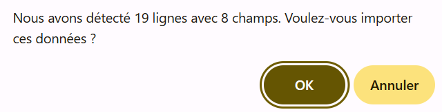 Confirmation nb lignes